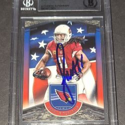 🔥Larry Fitzgerald autographed card Beckett COA🔥