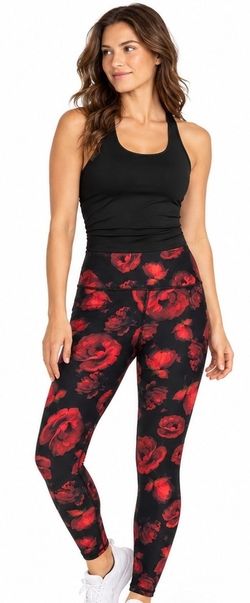 Victoria’s Secret Sport Red Rose Print Leggings Medium