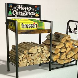 Firewood Storage Log Rack Indoor/Outdoor