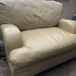 Leather Couch And Oversized Chair -$300