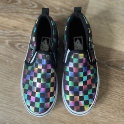 Rainbow Metallic Checkered Vans 