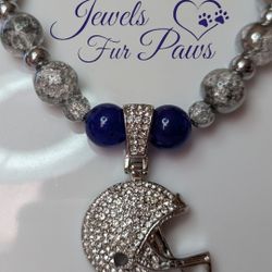 Blink The Quarterback. Dog necklaces.