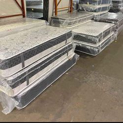 Premium Queen Mattress & Box Spring – New in Original Plastic : Ready For Sale