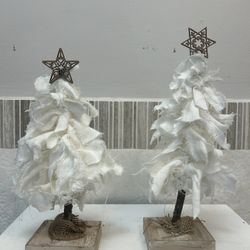 Two White Rag Trees… Awesome For The Holidays… So Cute! 