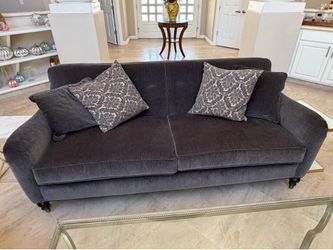 Dark Gray Velvet Sofa from Macy’s Home Furnishings