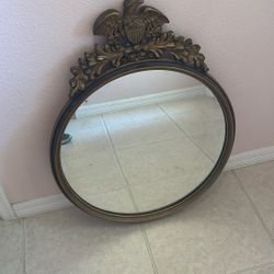 Vintage Solid Wood Antique Bronze Mirror 