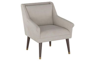 One Kings Lane Gray Velvet Accent Chair