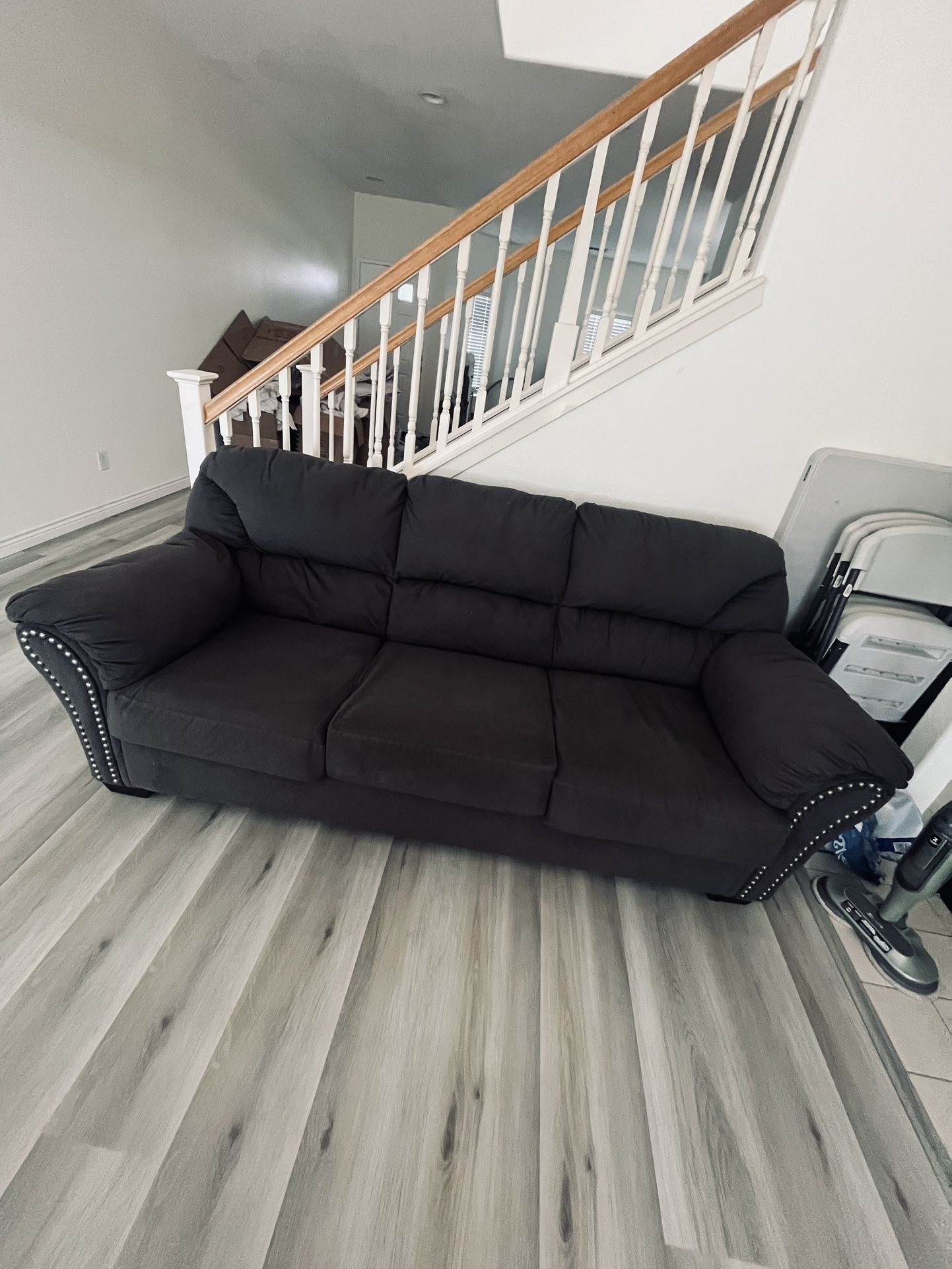 Dark Gray Recliner & 3-Piece Sofa Set – Good Condition (Pick Up Only)