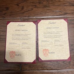4 Cartier Signed Certificates 