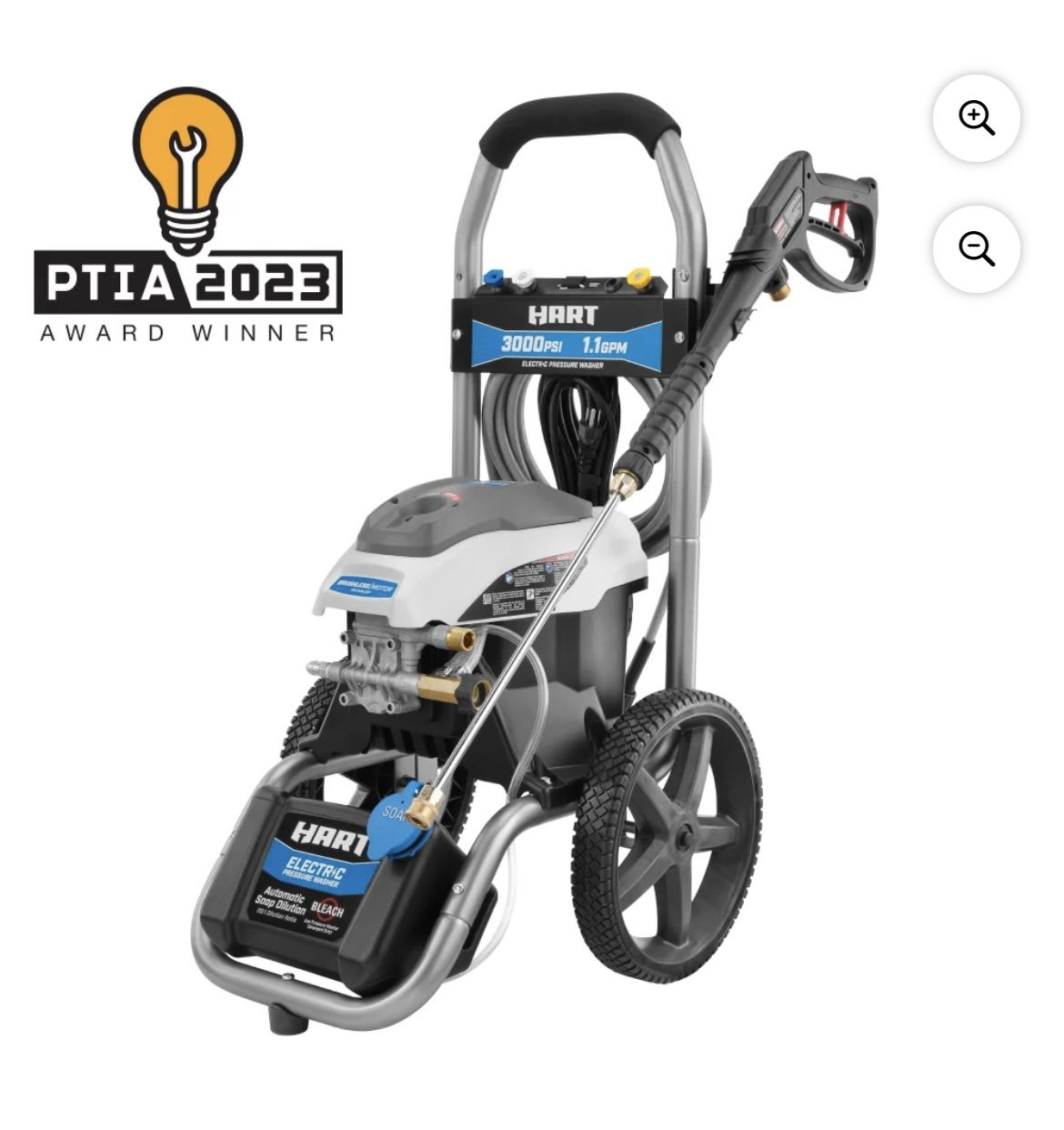 HART 3000PSI 1.1 GPM Cold Water Electric Pressure Washer, Brushless Motor