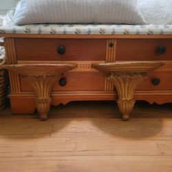 Gold And Rust Painted Display Shelves