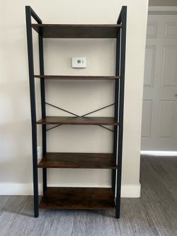 Black and brown shelves