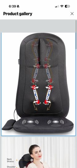 Massage Seat Cushion with Heat and 4 Rolling Nodes, Back and Neck Massager, Massage Chair Pad for Home Office use SL261-