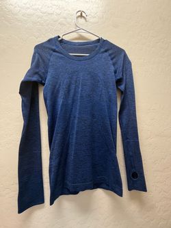 Lululemon Blue Long Sleeve Athletic Top with Thumb Holes