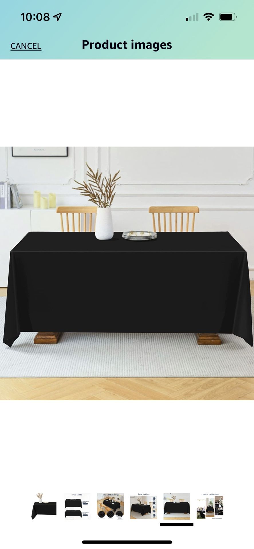 8 Black Round Table Cloths 132 Inch And 1 Black Rectangular Tablecloth 90”x132”