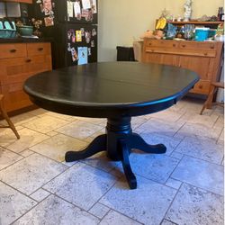 Painted Oak Dining Table with Leaf