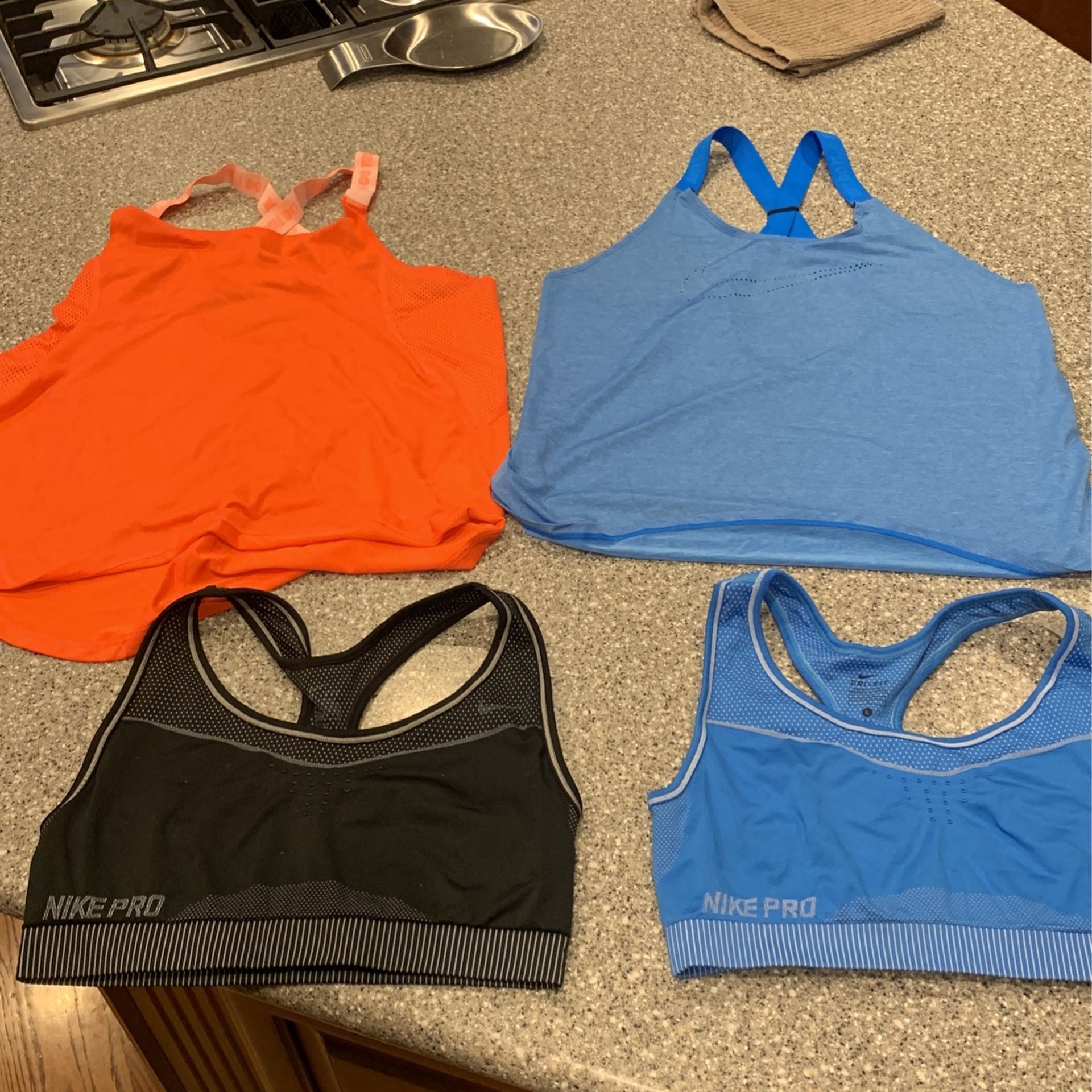 Nike Dri Fit Tanks ( Size Med) & Nike pro sport bra(LG)
