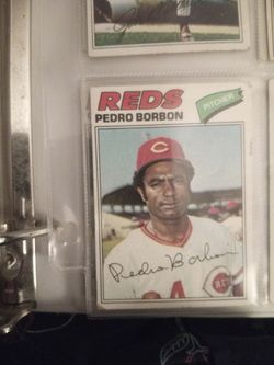 Pedro borbon signed baseball card