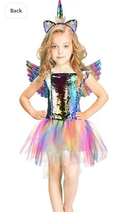 Rainbow Unicorn Costume Size 3-4