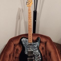 Stagg Telecaster Electric Guitar w/ Blue Pearl Pickguard- Black Sparkle