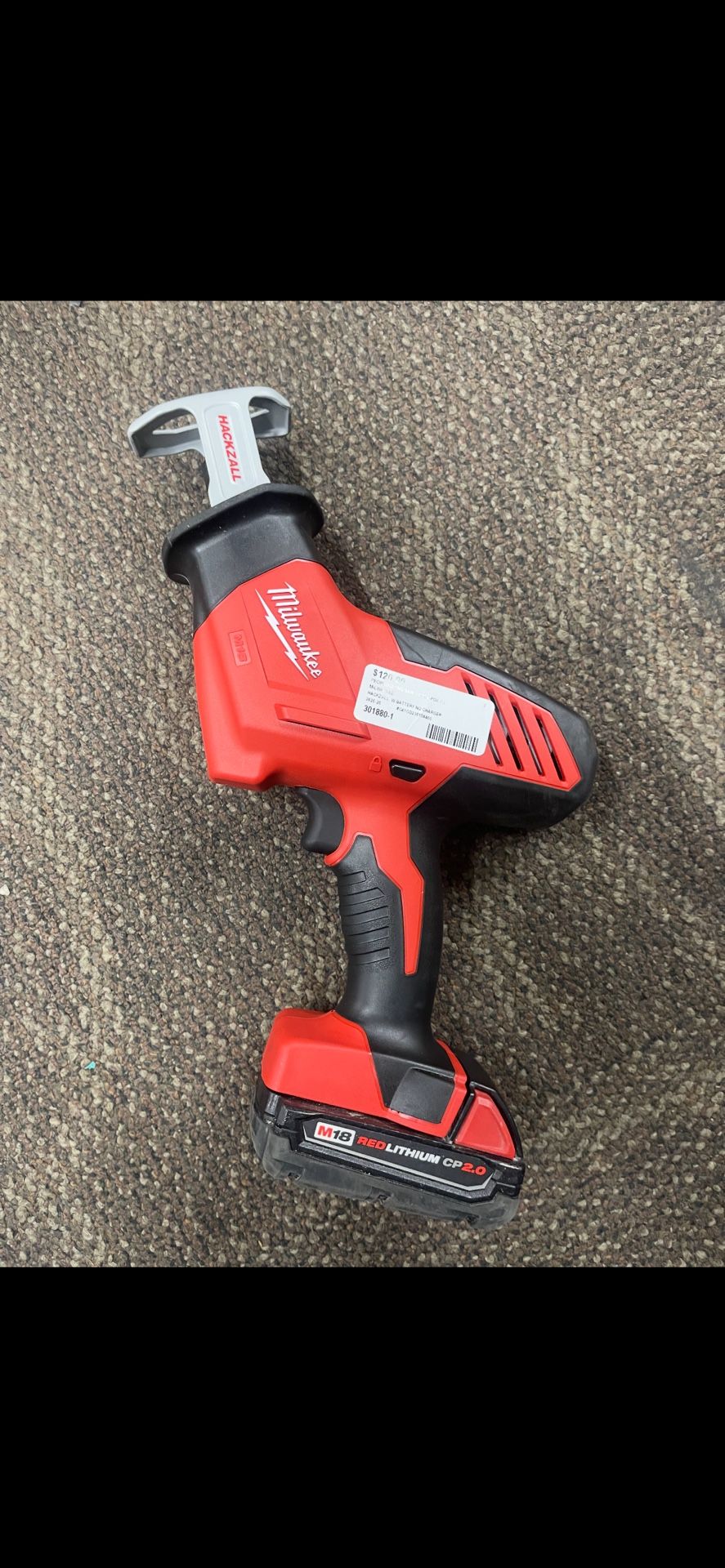 RECIPROCATING SAW, TOOLS-POWER MILWAUKEE HACKZALL W BATTERY NO CHARGER 2625-20