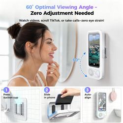 Waterproof Shower Bluetooth Speaker with Phone Holder