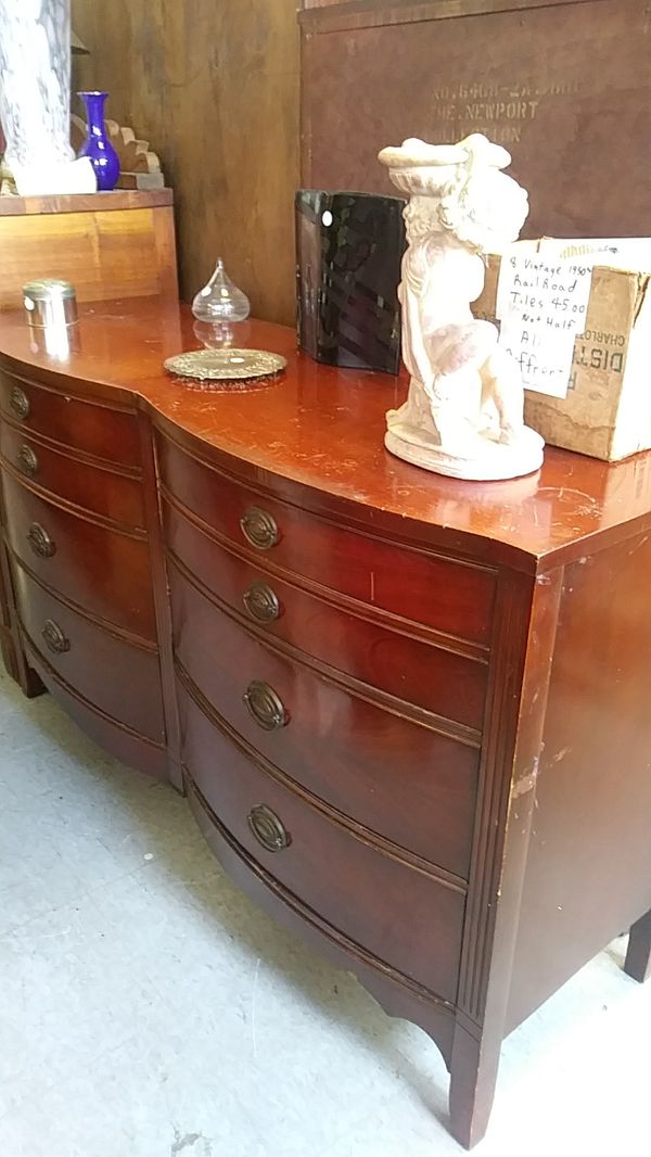 Dixie Antique 1940s Mahogany Dresser Real Wood For Sale In High