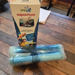 Pop Up Fish Tank Outdoor Aquarium 15 Gallons with Submersible Pump New Open Box & 16oz filter carbon