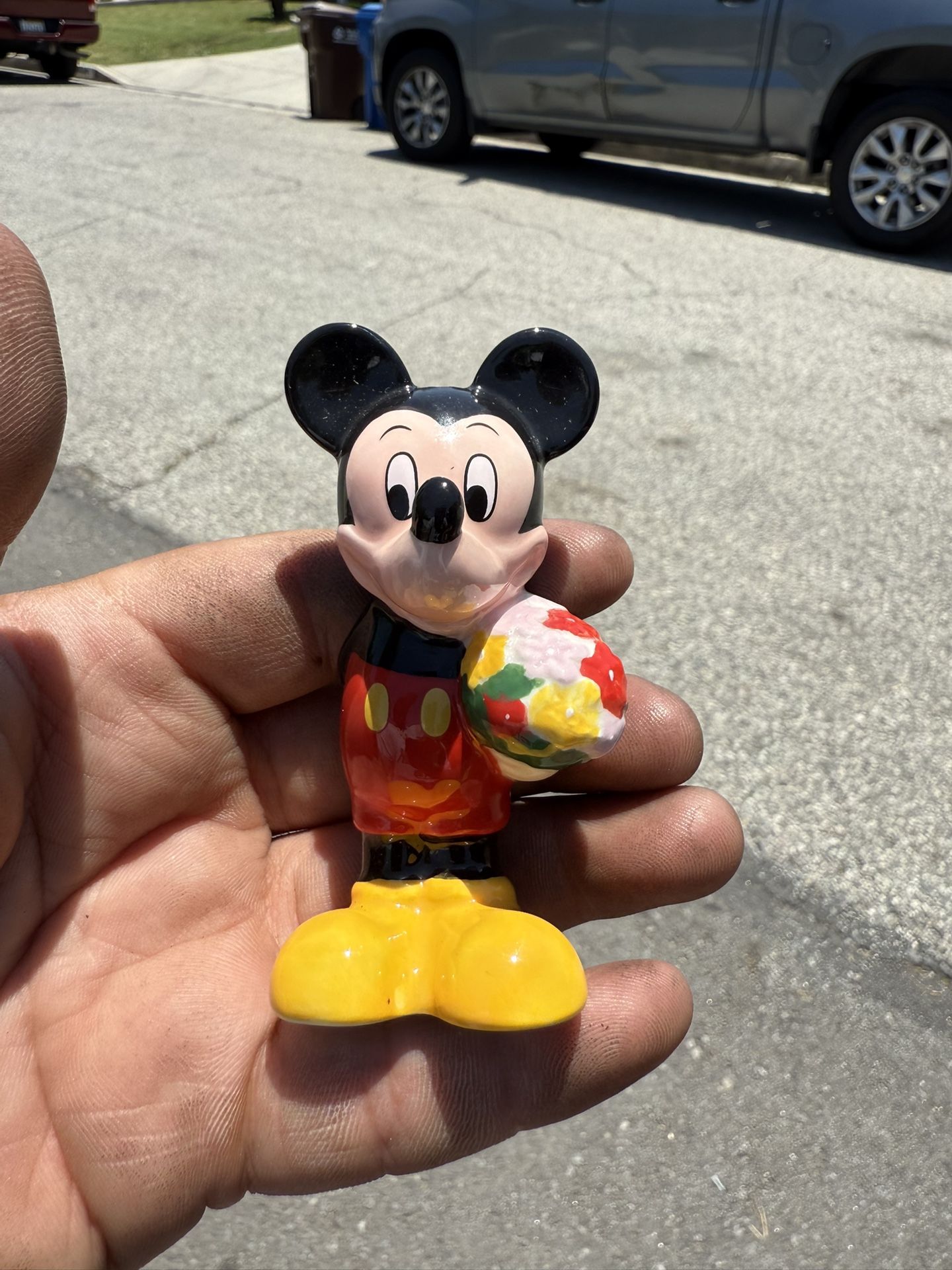 Vintage Disney Mickey And Minnie Ceramic Figurines