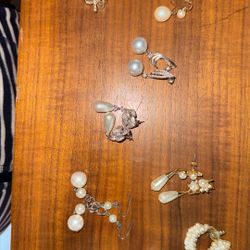 Faux Pearl Earrings. 