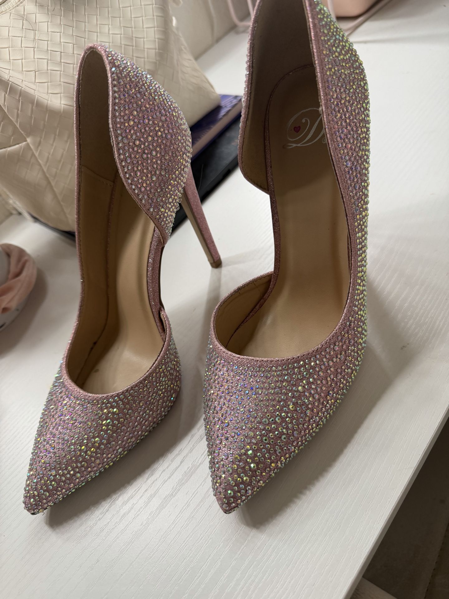 Pink glitter heels