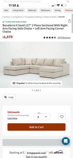 Bonaterra II Sand 127" 2 Piece Sectional With Right Arm Facing Sofa Chaise + Right Arm Facing Corner Chaise