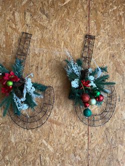 Set of 2 J-Shaped Christmas Wall Hanging Ornaments (24 Inches)