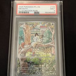 Pokemon Phantasmal Flames Meowth 106/094 Illustration Rare PSA 9