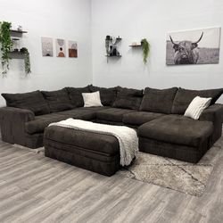 Grey Sectional Couch - Free Delivery 