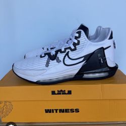 NIKE LEBRON WITNESS VI 6 TB WHITE-BLACK-WHITE SZ 13 Men's Brand New