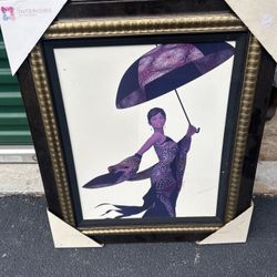 Interiors by Design Framed Art — “Lady with Umbrella” (24 × 24 in.) — Pickup in Riverdale