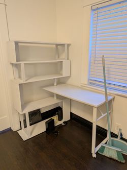 Wayfair Desk with side shelves