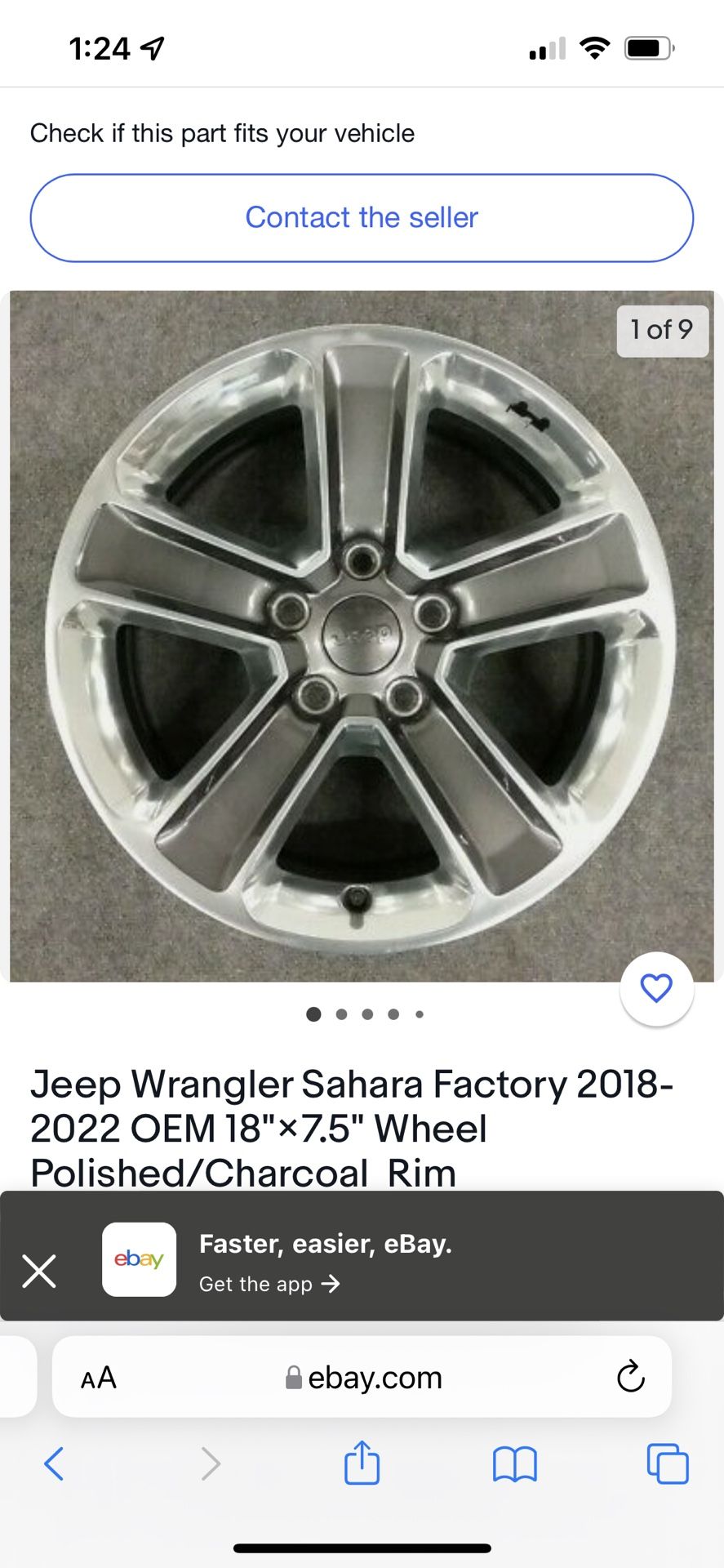 2022 18” Jeep Sahara Wheels & New Tires