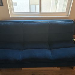 Blue velvet futon