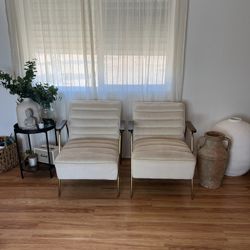 2 Beige Accent Chairs