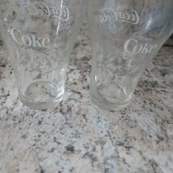 2 Vintage Collectable Coca Cola  Drinking Glasses 