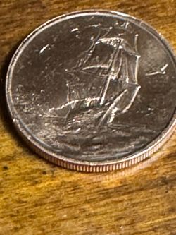 US Quarter Coin with Sailing Ship Design
