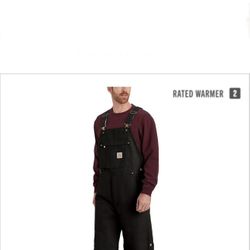 LOOSE FIT FIRM DUCK INSULATED BIB OVERALL - 2 WARM