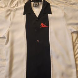 White/Black Dress Jersey W/ Red Devil Large