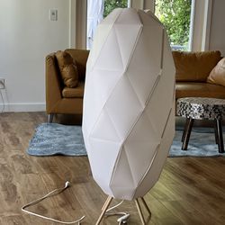 White Framed Mirror & IKEA lamp
