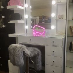 Vanity Set Hollywood Mirror LED Lights Makeup Table🎄New