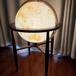 Vintage MCM Replogle 20” Finley Heritage Touch Light Illuminated Globe, 1960’s