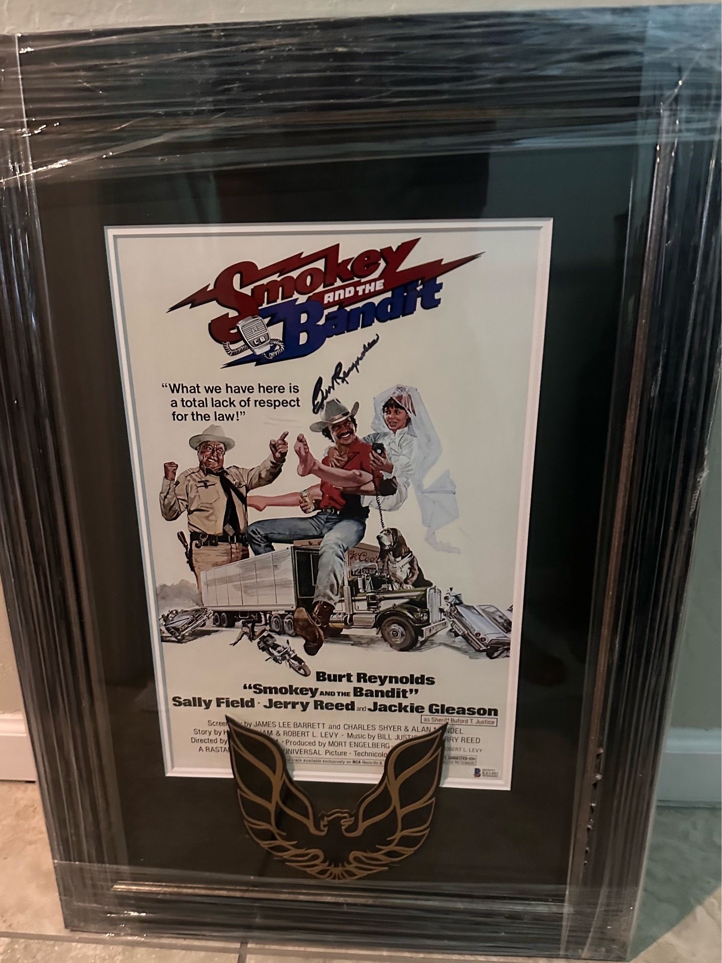 Smokey & the Bandit- Burt Reynolds signed movie poster