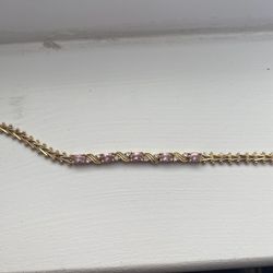 18k Gold Pink Sapphire bracelet 